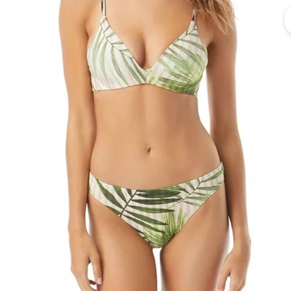 Vince Camuto Tropical Fern Print Classic Bikini Bottom Small New With Tags